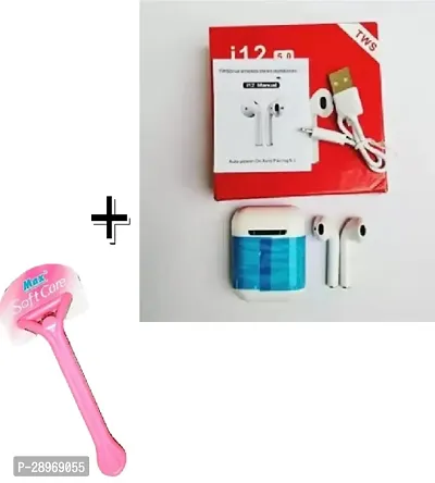 Soft Care Disposable Razor with12 TWS Wireless 5.0 Bluetooth Headset with Mic