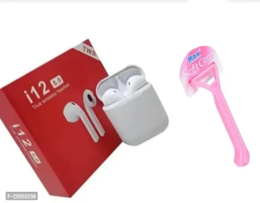 Soft Care Disposable Razor with12 TWS Wireless 5.0 Bluetooth Headset with Mic