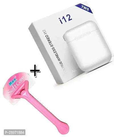 Soft Care Disposable Razor with12 TWS Wireless 5.0 Bluetooth Headset with Mic