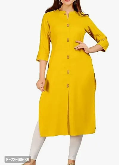 Stylish Cotton Blend Stitched Kurta For Women-thumb0