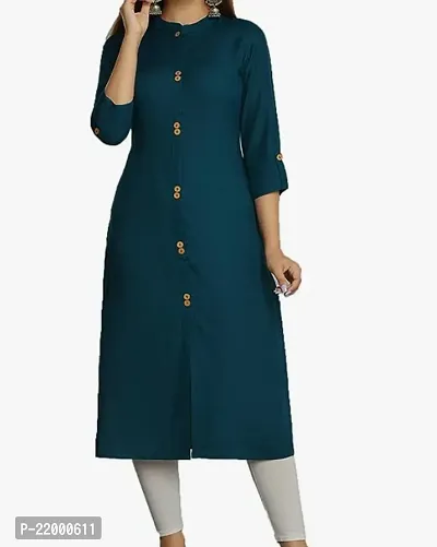 Stylish Cotton Blend Stitched Kurta For Women-thumb0