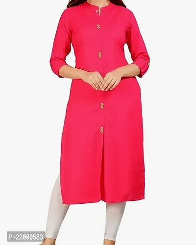 Stylish Cotton Blend Stitched Kurta For Women-thumb0