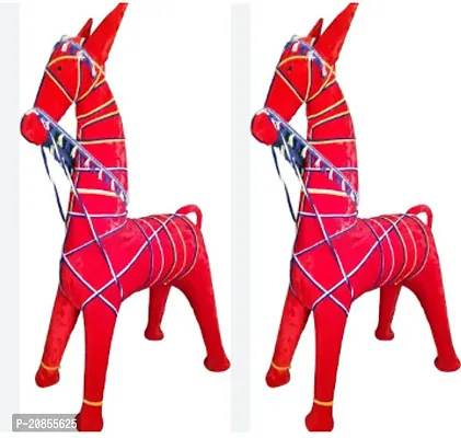 Cute Rajasthani Hand Made Puppet Horse For Kids  Pack Of 2-thumb0