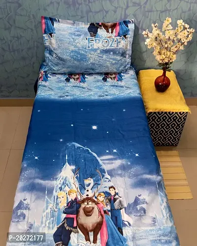 Cartoon print cotton single hotsell bed sheet