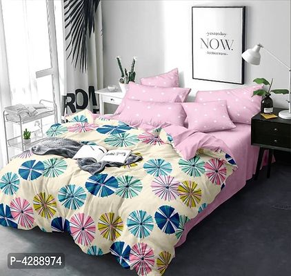 Stylish Glace Cotton Bedsheet With 2 Pillow Covers