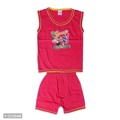 Fabulous Pink Cotton Blend Printed Clothing Set For Boys-thumb0