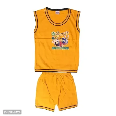 Fabulous Yellow Cotton Blend Printed Clothing Set For Boys-thumb0