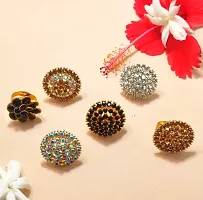 Combo of 6 Partywear Multicolour Adjustable Rings-thumb1