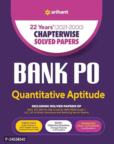 22 Years' Chapterwise Solved Papers Bank PO Quantitative Aptitude 2021-2000 Paperback ndash; 24 October 2022