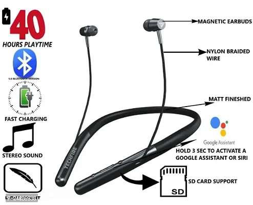 Hear in 2 Headphone Neckband Earbuds 40 Hours Playtime Clear Voice And Hight Bass Headphone-thumb0