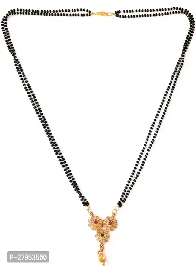 Gold Plated Black Beads Chain Mangalsutra for Women-thumb3