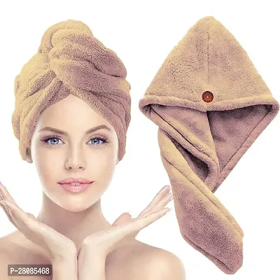 Women Microfiber Solid Hair Bath Towel-thumb0