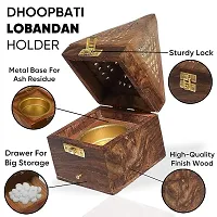 Handmade Wooden Incense Sticks Holder/Dhoop Batti Stand/Lobandan (3.5 Inche)-thumb1