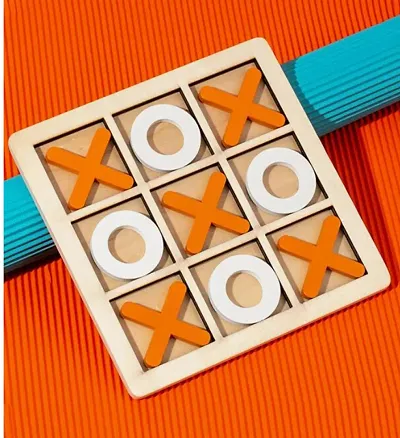 Wooden Tic Tac Toe Game | Tic Tac Toe Games for Adults and Kids | Brain Games Toys | Growth Game for Kids ((Varying Colours)