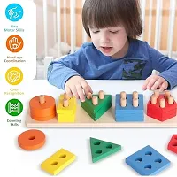 Geometric Building Blocks for Kids | Wooden Sorting and Stacking Toys | Geometric Shape Puzzle | Educational Block Toy for Kids-thumb2