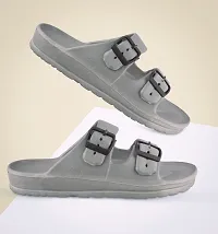 Stylish Grey EVA Self Design Comfort Sandals For Men-thumb2