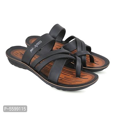 Black Comfort Sandals For Men
