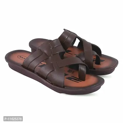Stylish Brown EVA Self Design Comfort Sandals For Men-thumb0