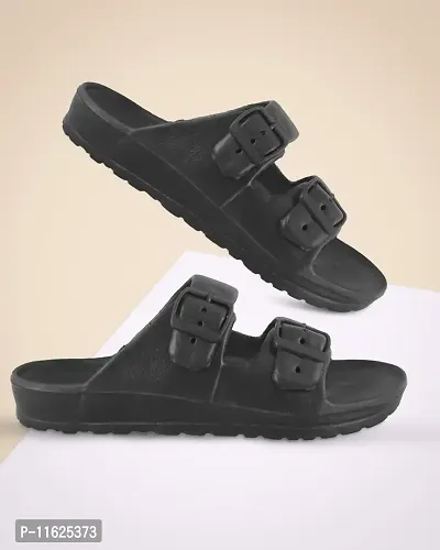 Stylish Black EVA Self Design Comfort Sandals For Men-thumb3