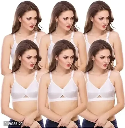 Set of 3 Women Full Coverage Cotton Bra Assorted Colour-thumb0