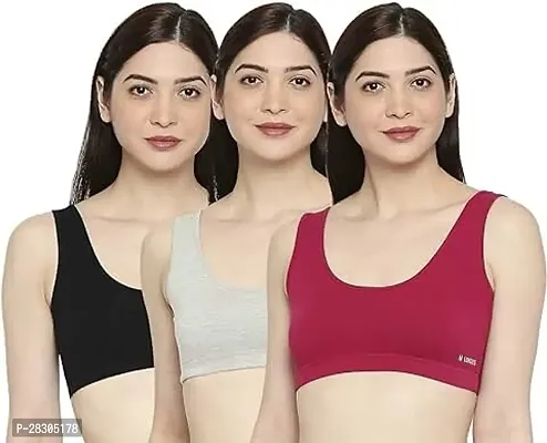 Set of 3 Women Full Coverage Cotton Bra Assorted Colour-thumb0