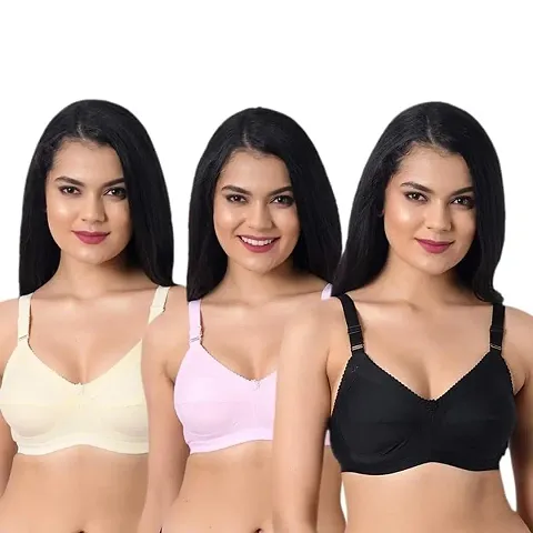 Solid Non Padded Basic Bra Pack Of 3