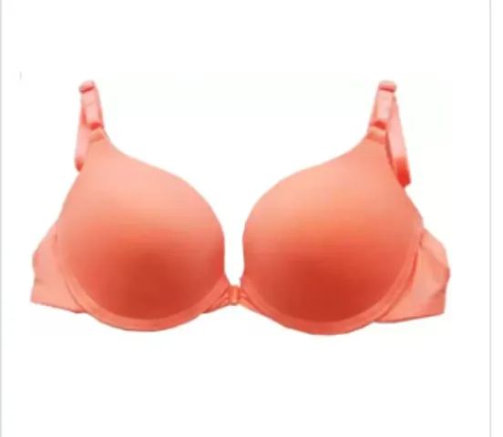 Womens Solid Front Open Padded Push-Up Bras For Women