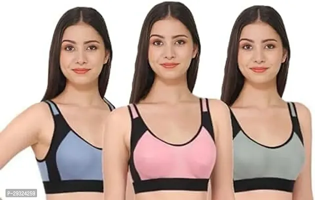 Cotton Non-Padded Non-Wired Low Coverage Regular Bra Pack of 3