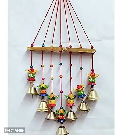 Wind Chime Bell Shape Positive Energy Wind Chimes for Balcony Bedroom Garden Outdoor with Great Melodious Sound 8 Bells Ceramic Wind Chime (27 inch)  Pack of 2)-thumb0