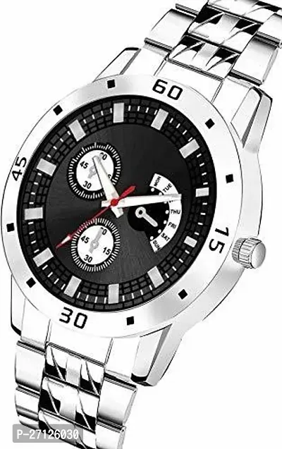 Stylish Silver Metal Analog Watch For Men-thumb2