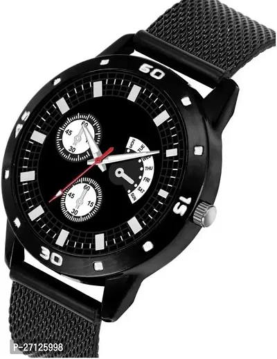 Stylish Black PU Analog Watch For Men