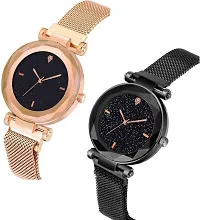 Stylish Multicoloured PU Analog Watches For Women Pack Of 2-thumb1