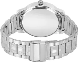 Stylish Silver Metal Analog Watch For Men-thumb1