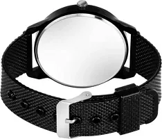 Stylish Black PU Analog With Bracelet Pack Of 1-thumb1