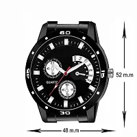 Stylish Black PU Analog Watch For Men-thumb1