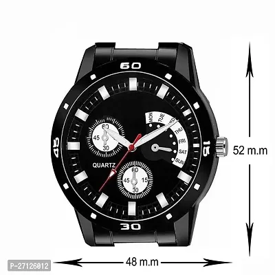 Stylish Black PU Analog Watch For Men-thumb2