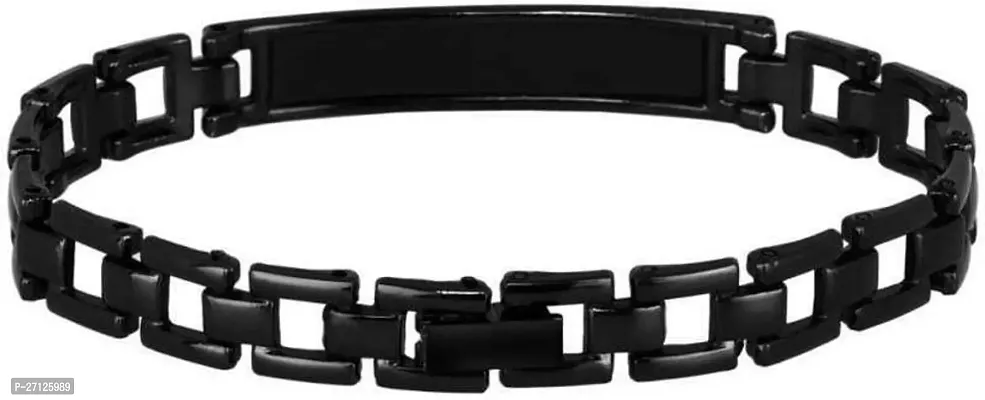 Stylish Black PU Analog With Bracelet Pack Of 1-thumb3