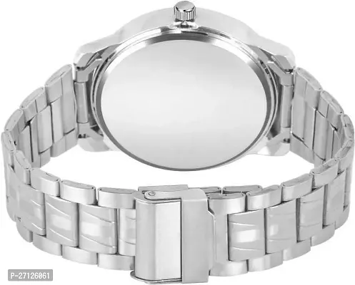 Stylish Silver Metal Analog Watch For Men-thumb2