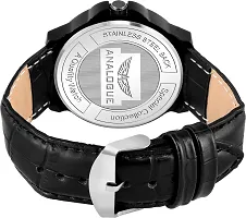 Stylish Black Leather Analog Watch For Men-thumb1
