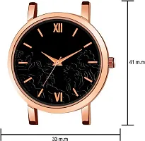 Stylish Black PU Analog Watch For Women-thumb2