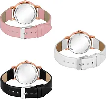 Stylish Multicoloured Leather Analog Watches For Women Pack Of 3-thumb2