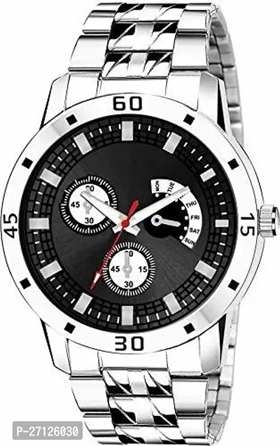 Stylish Silver Metal Analog Watch For Men-thumb0