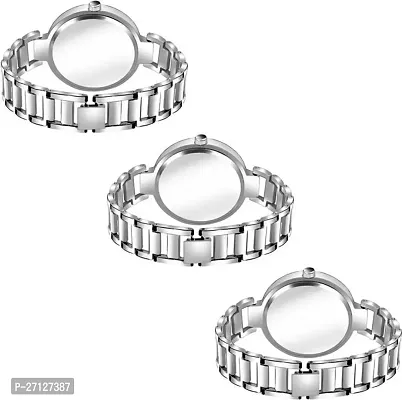 Stylish Silver Metal Analog Watches For Women Pack Of 3-thumb2