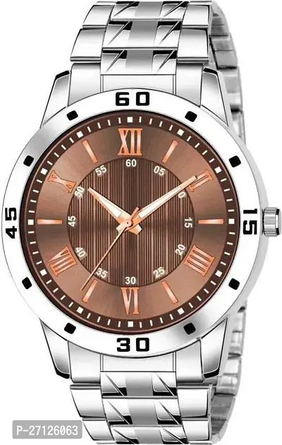 Stylish Silver Metal Analog Watch For Men-thumb0