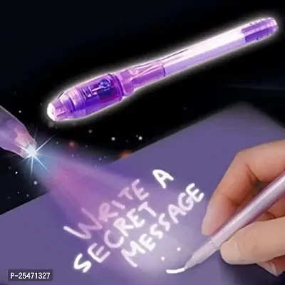 Invisible Magic Pen with UV-Light Birthday Return Gift Pen for Kids (Pack of 1)-thumb0