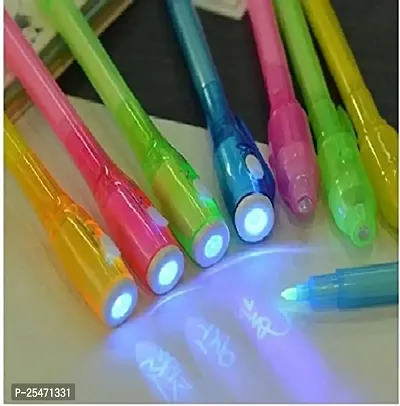 Invisible Magic Pen with UV-Light Birthday Return Gift Pen for Kids (Pack of 5)-thumb0