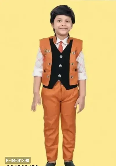 3 Piece Suit Set of Waistcoat Pant and Shirt for Boys-thumb0