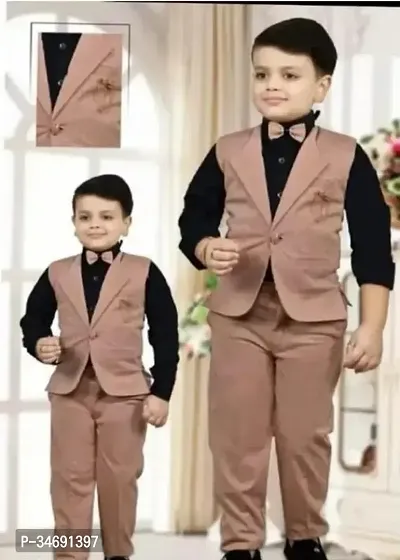 3 Piece Suit Set of Waistcoat Pant and Shirt Clothing Set for Boys-thumb0