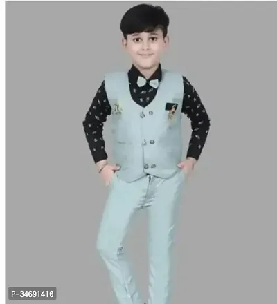 3 Piece Suit Set of Waistcoat Pant and Shirt Clothing Set for Boys-thumb0