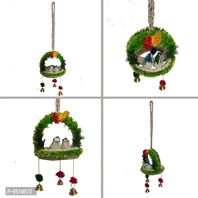 Home D&eacute;cor Artificial Hanging Jute Bird Nest Chidiyan Ka Ghosla for Balcony and Garden Decorative Showpiece Pack of 2-thumb3